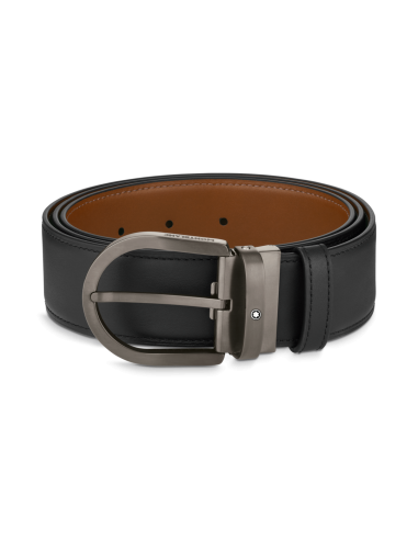 Montblanc Ceinture réversible à boucle fer à cheval de 40 mm en cuir Noir/marron prix pour 