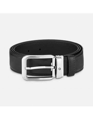 Montblanc Ceinture de 35 mm en cuir Noir en stock