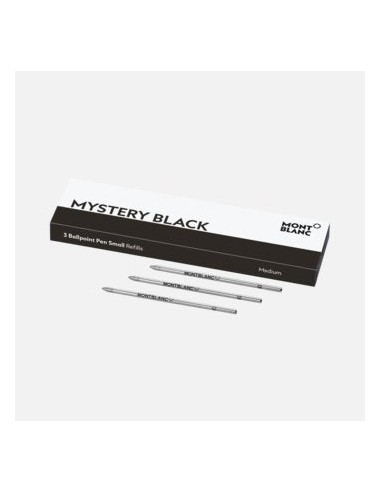 Montblanc 3 recharges pour stylo bille petit modèle Mystery Black rembourrage situé sous